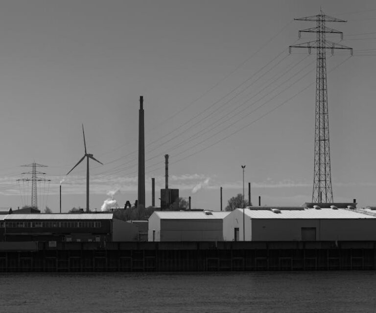 Wind turbine and industrial facility representing environmental credits