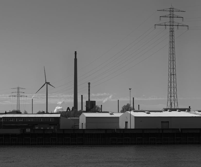 Wind turbine and industrial facility representing environmental credits