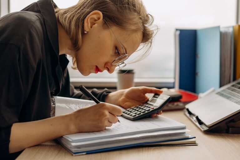 A clean business workspace representing a successful accounting career path progression