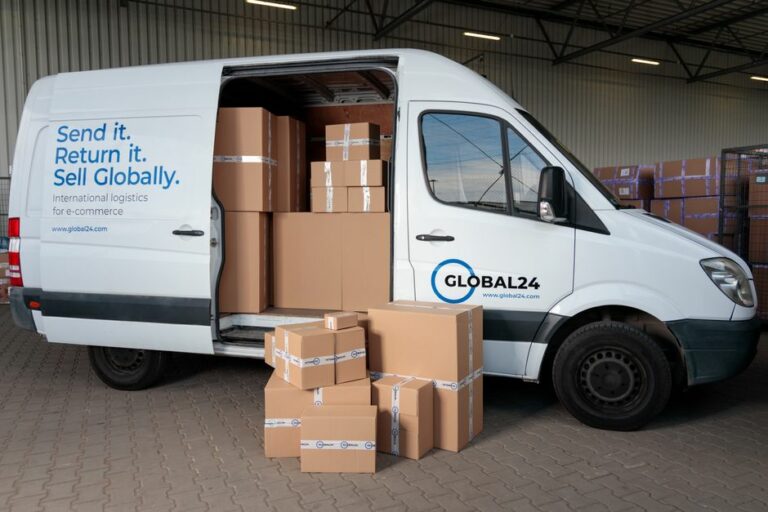 A busy e-commerce shipping fulfillment center with packages