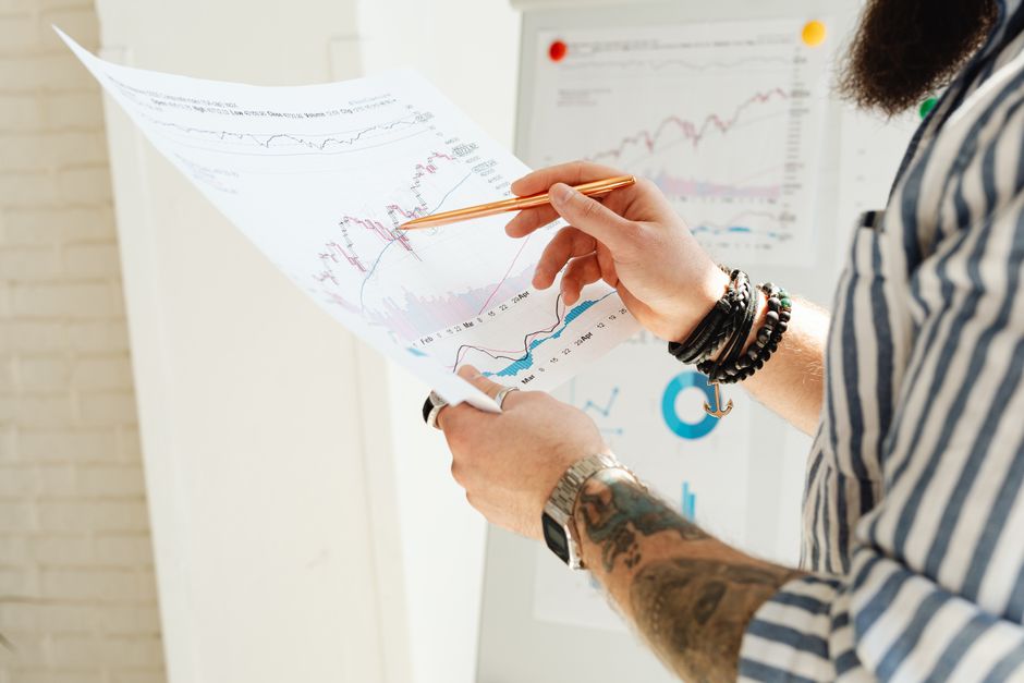 A financial chart showing double-materiality metrics and risk