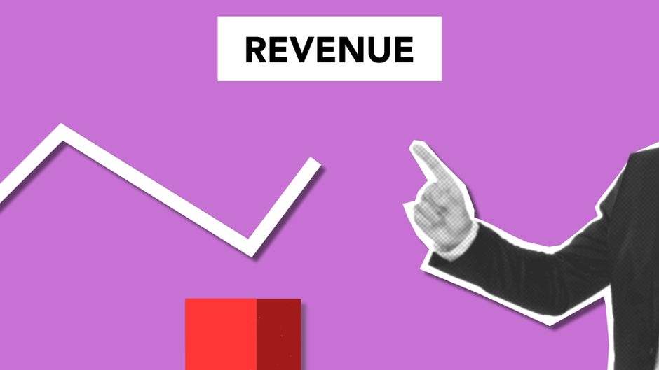 A digital chart showing positive revenue recognition growth