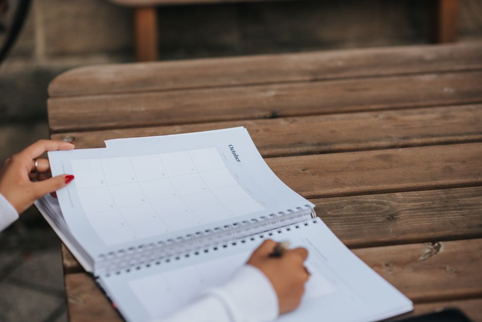 A detailed study plan laid out on a desk