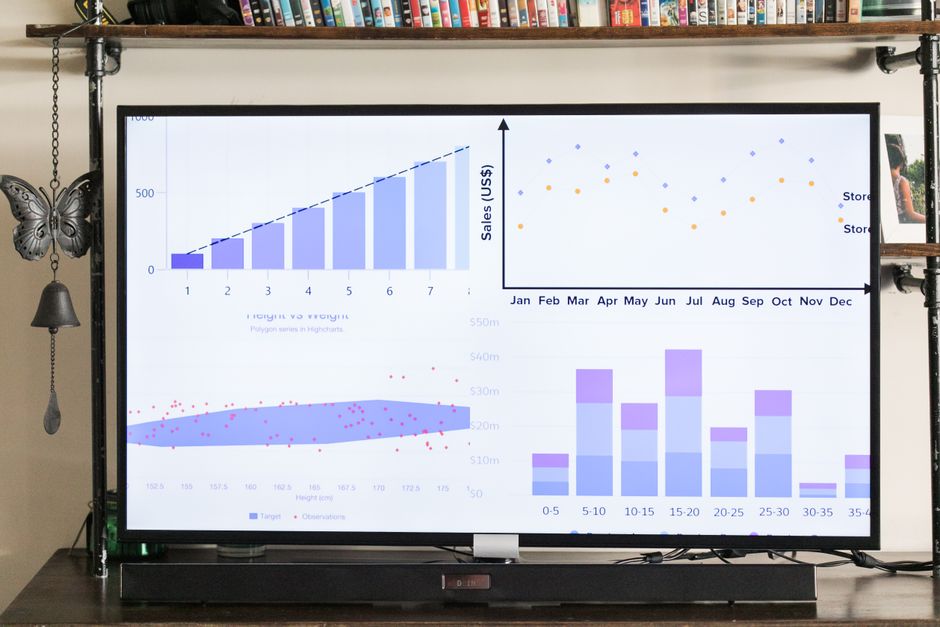 A futuristic projection of data charts and artificial intelligence concepts