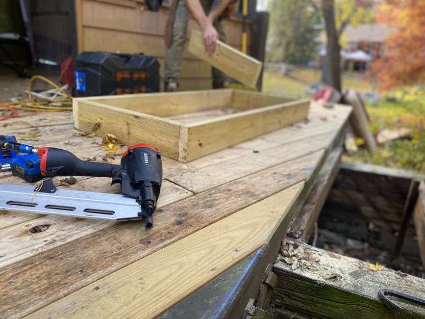 A tradesperson performing residential home repairs.