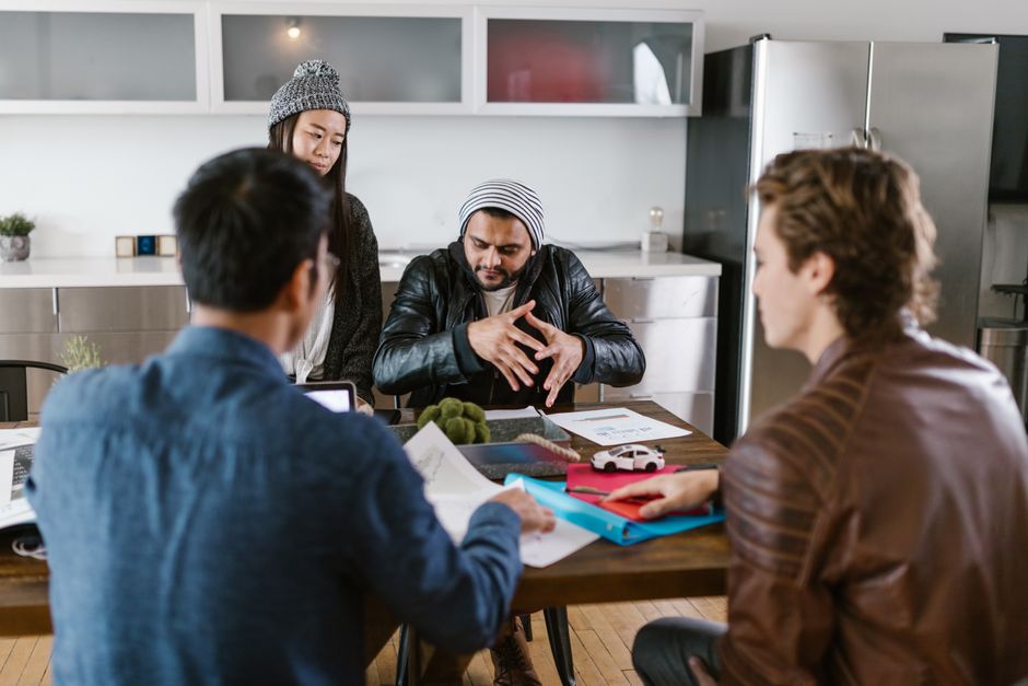 Technology startup team planning its financial operating process