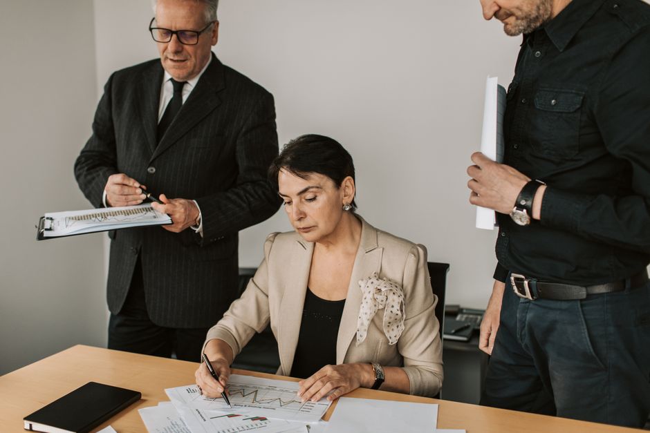 Corporate executive evaluating the profit before financing and income taxes subtotal